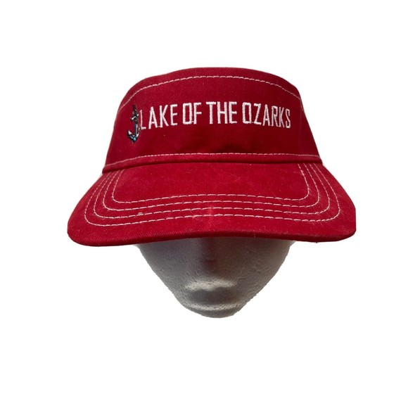 LAKE OF THE OZARKS Adjustable Red Visor Unisex - One Size Fits All - EUC - Picture 1 of 6